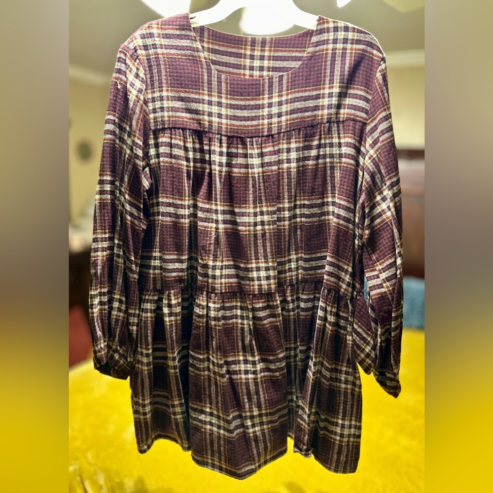 Flannel Babydoll Top